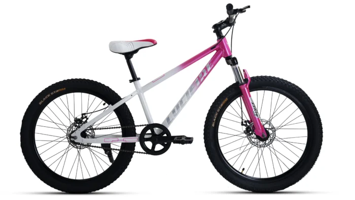 Lucifire Vintage White & Pink bicycle side view