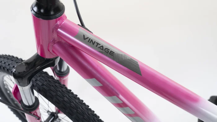 Lucifire Vintage White & Pink top tube branding