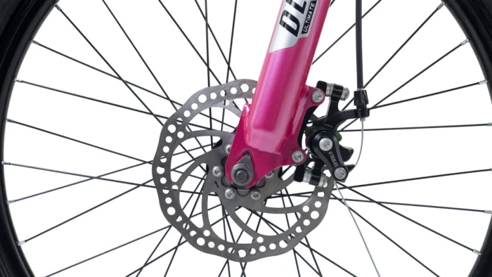 Lucifire Vintage White & Pink disc brake detail